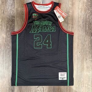 NWT Kobe Bryant The Grinch Mamba Jersey Headgear Classics Black Youth XL